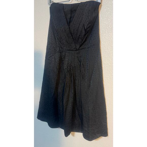 White House Black Market Strapless Black Dress Sz 14 Party Wedding cocktail Chic - Picture 2 of 5